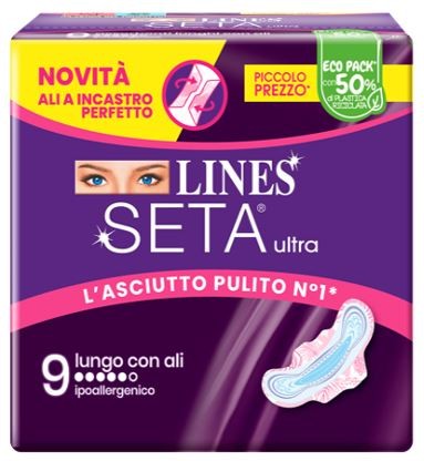 Fater Lines Seta Ultra Assorbenti Lungo Ali 9 Pezzi