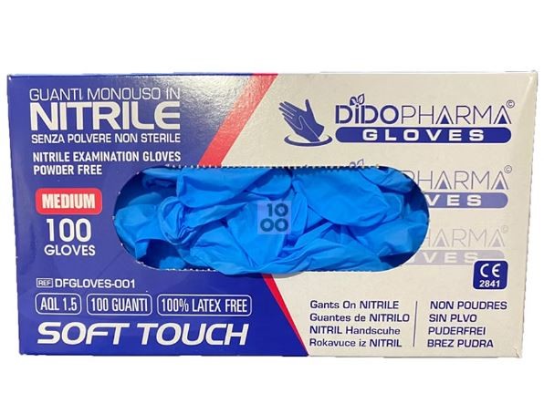 Guanti nitrile dido monouso misura media 100 pezzi