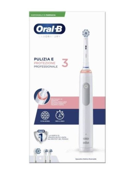 Oral B - Pro 3 Laboratory Spazzolino Elettrico + 2 Refill Confezione 3 Pezzi