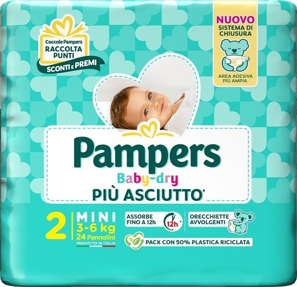 Fater Pampers Baby Dry Pannolino Downcount Mini 24 Pezzi