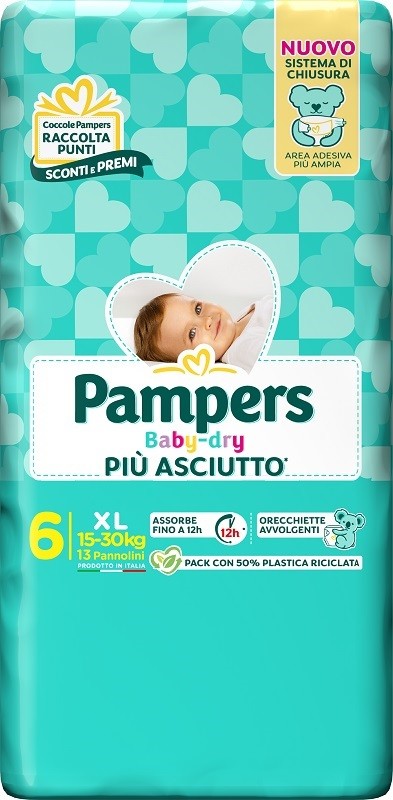 Fater Pampers Baby Dry Pannolino Downcount Xl 13 Pezzi