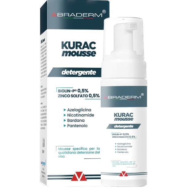 Braderm Kurac mousse detergente viso