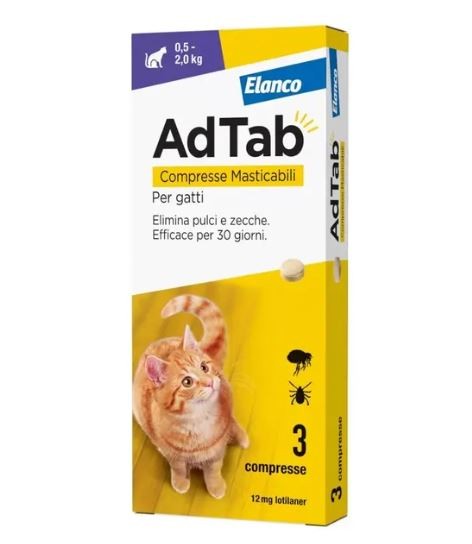 Adtab 3 compresse 12 mg gatti da 0,5 a 2 kg