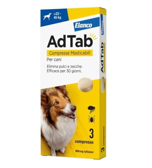 Adtab 3 compresse 900 mg per cani da 22 a 45 kg