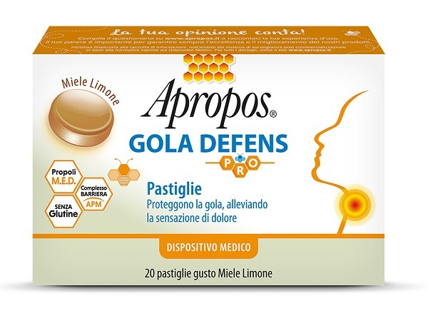 Apropos Gola Defens Pro 20 Pastiglie Miele Limone