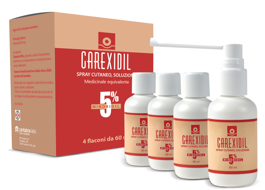 Carexidil 5% Spray Cutaneo 4 flaconi 60 ml