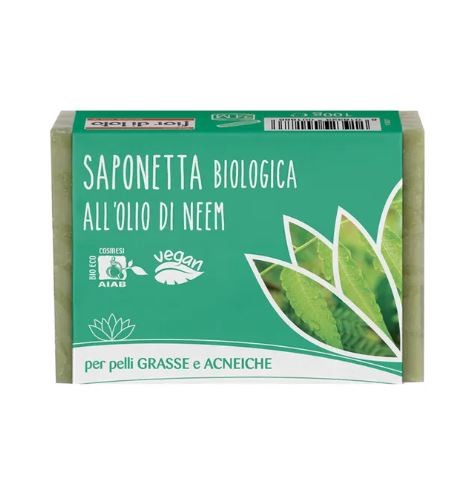 Fior Di Loto Saponetta All'olio Di Neem Per Pelli Grasse 100 G