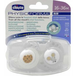 Chicco Succhietti Air Grigio Lumi Silicone 16-36 Mesi