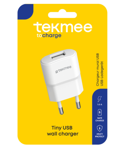 Tekmee Presa di ricaricada muro USB bianca