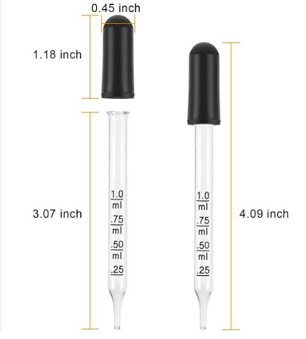 Contagocce graduato vetro 1 ml