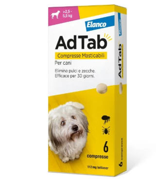 Adtab 6 Compresse Masticabili Per Cani 2,5-5,0 kg 112 mg