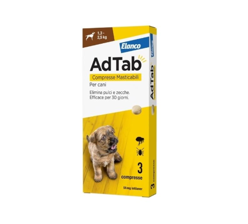 Adtab Compresse Masticabili Per Cani 1,3-2,5 kg 6 compresse