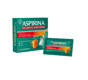 Aspirina influenza naso chiuso 10 bustine per febbre e raffreddore