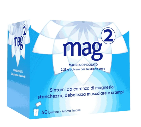 Mag 2 granulato 40 bustine di magnesio pidolato 2,25g
