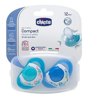 Chicco Succhietto Physio Compact Silicone Bimbo 12m+ 2 Pezzi