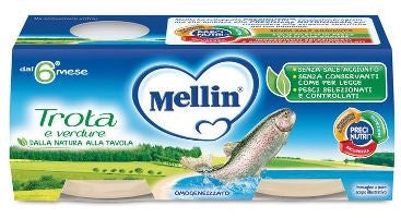 Mellin Omogeneizzato Con Filetto Di Trota E Verdure 2x80g
