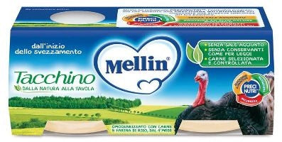Mellin Omogeneizzato Con Carne Di Tacchino 2x80g