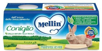 Mellin Omogeneizzato Con Carne Di Coniglio 2x80g