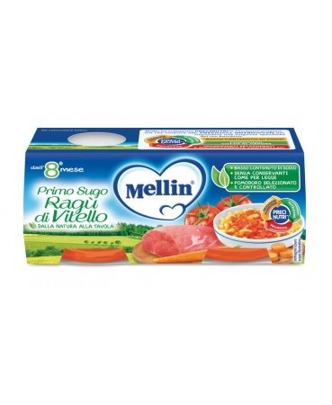 Mellin Primo Sugo Ragù Di Vitello 2x80g