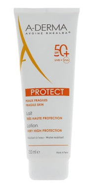 Aderma protect latte protezione solare pelli delicate 50+ 250 ml