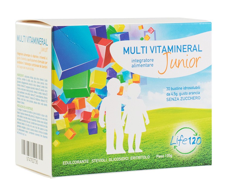 Life 120 Multi vitamineral junior 30 bustine integratore per bambini