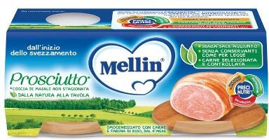 Mellin omogeneizzato prosciutto dal 4° mese 2 pezzi x 80 g