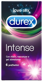 Durex intense orgasmic condom preservativi con venature 6 pezzi