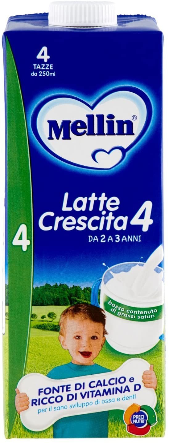 Mellin 4 latte scremato per bambin da 2 a 3 anni 1000 ml