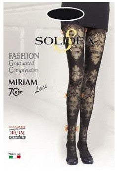 Solidea Miriam collant in pizzo compressione 70 lace nero 3-ml