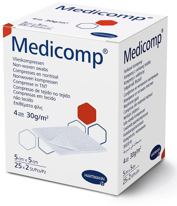 Medicomp garza compressa sterile in tnt 5x5cm 50 pezzi