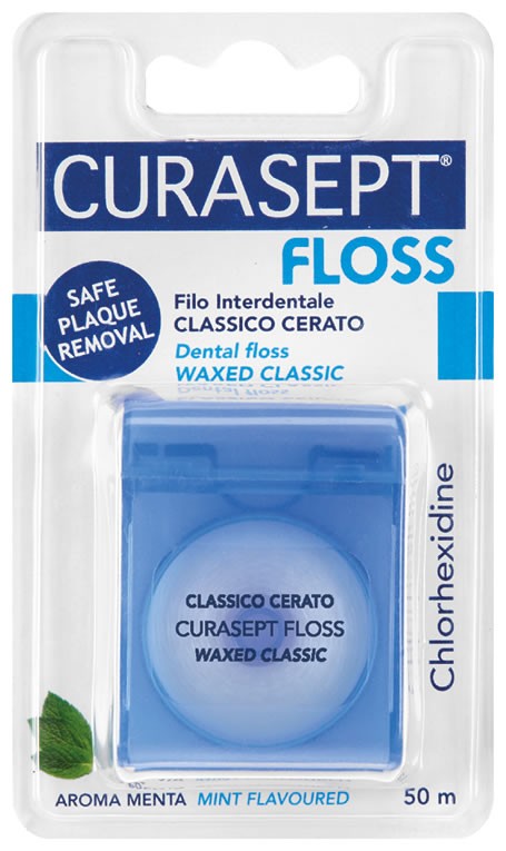 Curasept floss classic cerato filo interdentale con clorexidina