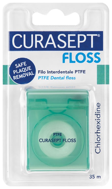 Curasept floss ptfe tape filo interdentale con clorexidina