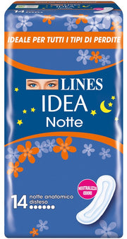 Fater Lines Idea Assorbenti  Notte Senza Ali 14 Pezzi