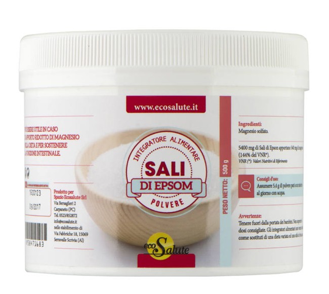 Spazio Ecosalute Sali Di Epsom Polvere con magnesio solfato 500 G