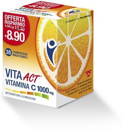 F&f Vitamina C Act 1000mg integratore 30 Compresse Masticabili