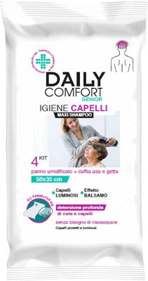 Daily comfort senior panni shampoo usa e getta 4 pezzi