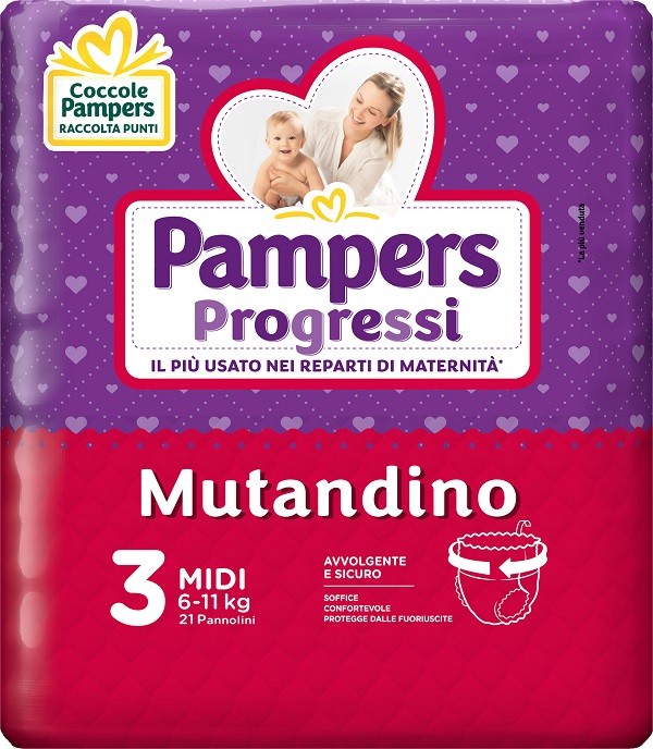 Fater Pampers Progressi Mutandino Cp Tg3 Midi 21 Pezzi