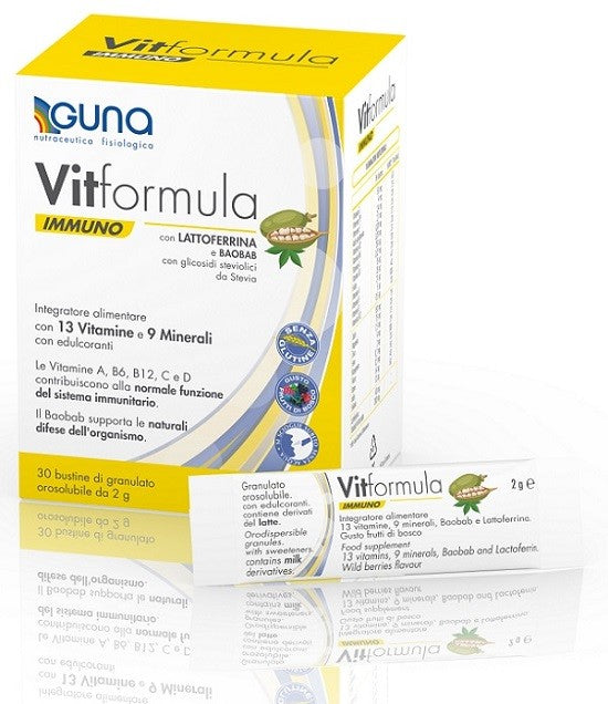 Guna Vitformula Immuno integratore 30 Stick Da 2 G