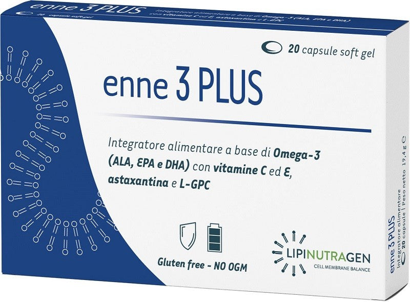 Lipinutragen Enne 3 plus 20 capsule integratore di omega 3
