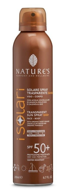 Bios Line Nature's I Solari Spray Trasparente Baby Spf 50 200 ml