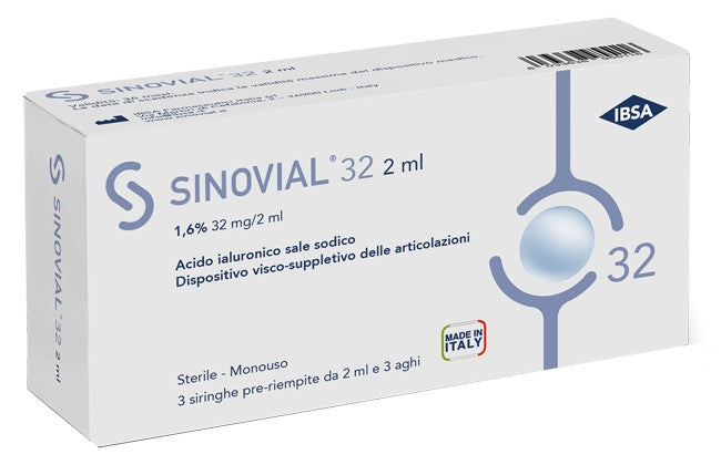 Sinovial 32 siringa acido ialuronico 1,6% 3 pezzi