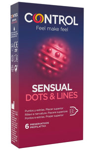 Control Sensual dots & lines preservativi 6 pezzi