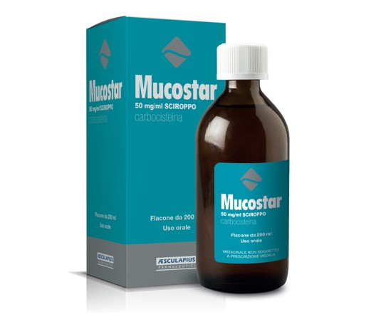 Mucostar sciroppo 200ml 50mg/Ml