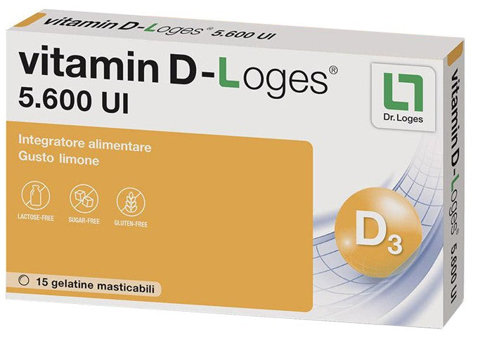 Biofarmex Vitamin D-loges 15 Gelatine Masticabili Gusto Limone
